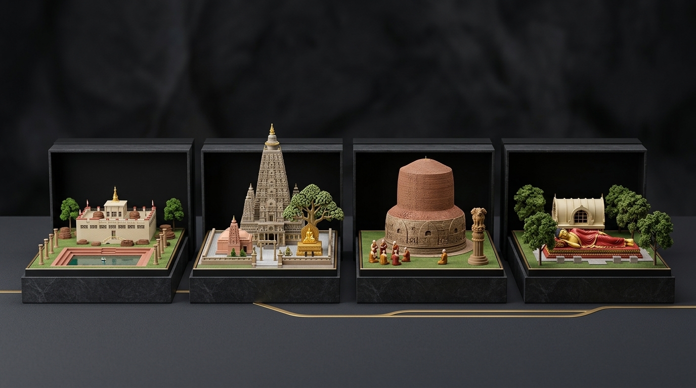 Section illustration: Tứ Động Tâm Ấn Độ - Bốn Thánh Tích Phật Giáo Linh Thiêng Nhất